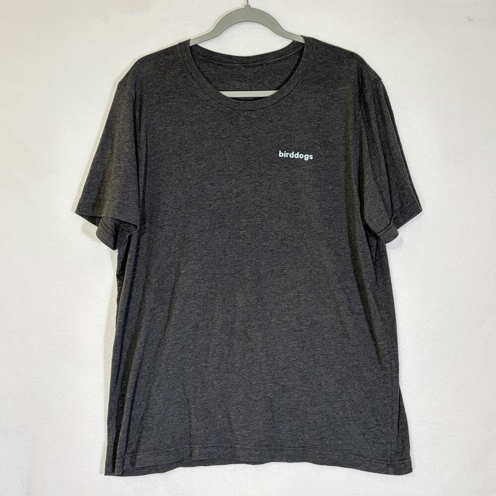 Birddogs Shirt Mens XL Gray Heather Graphic Logo Casual Cotton Blend Athleisure